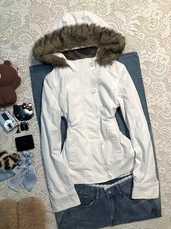 White plush jacket