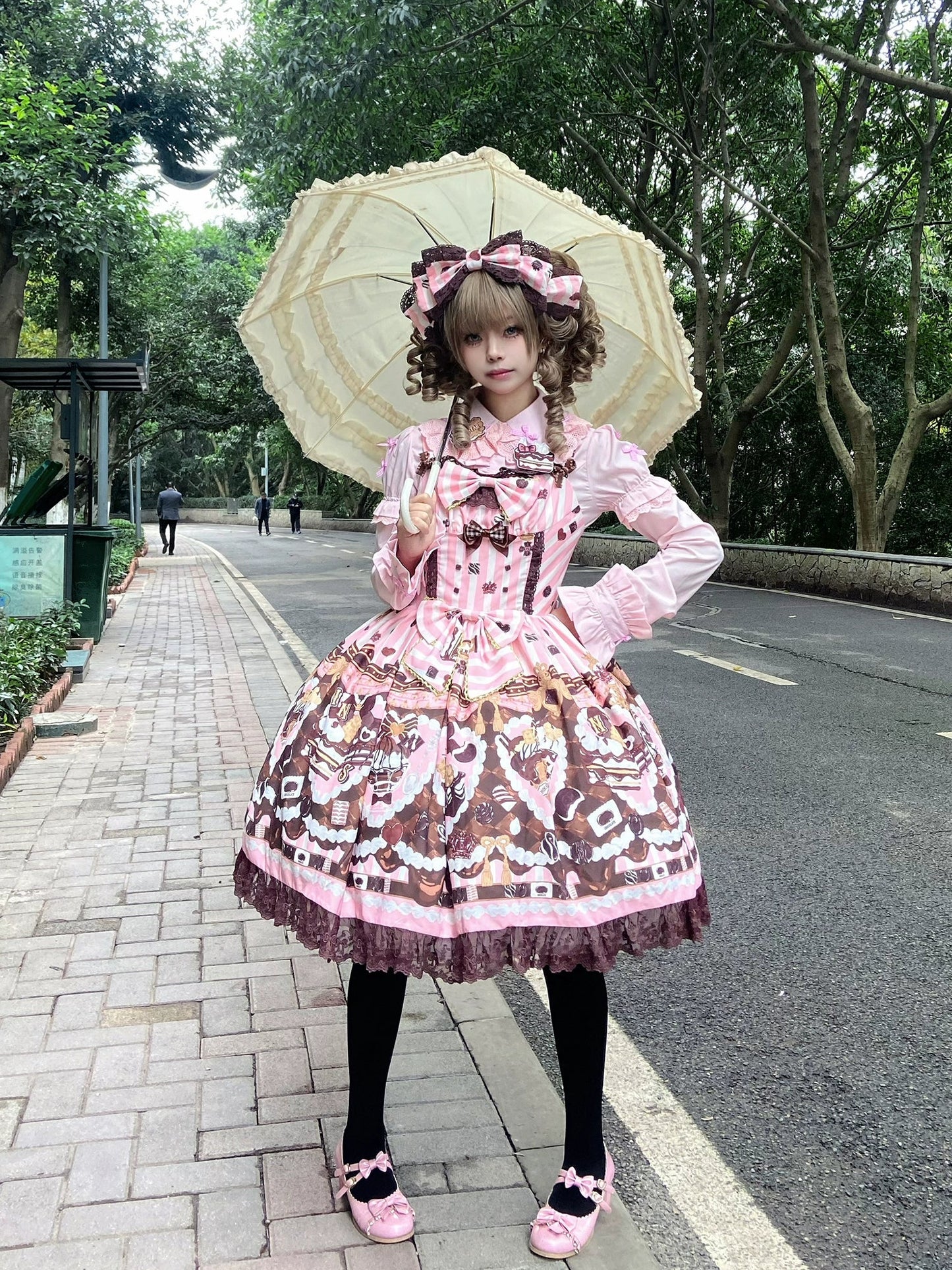 Sweet Lolita Dress Suit Cute Print Lolita OP and JSK
