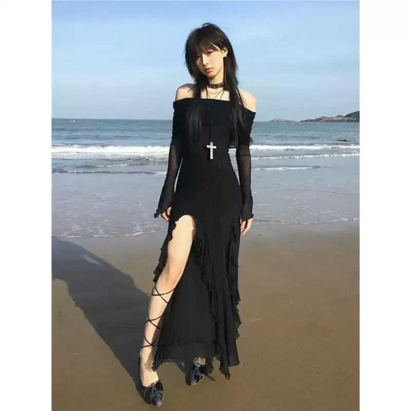 Dark Coquette Off-shoulder Maxi Dress