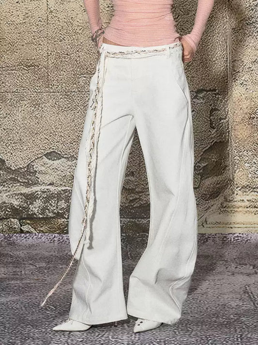 High Street Loose White Jeans