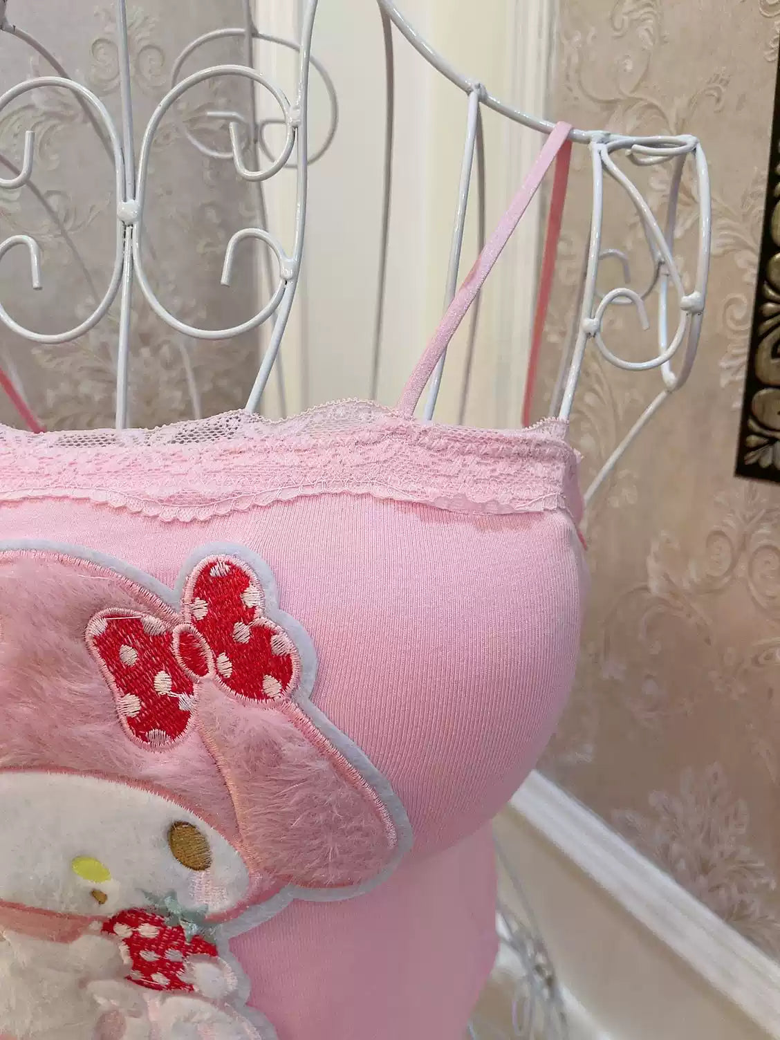 Melody Bow Embroidered Tank Top