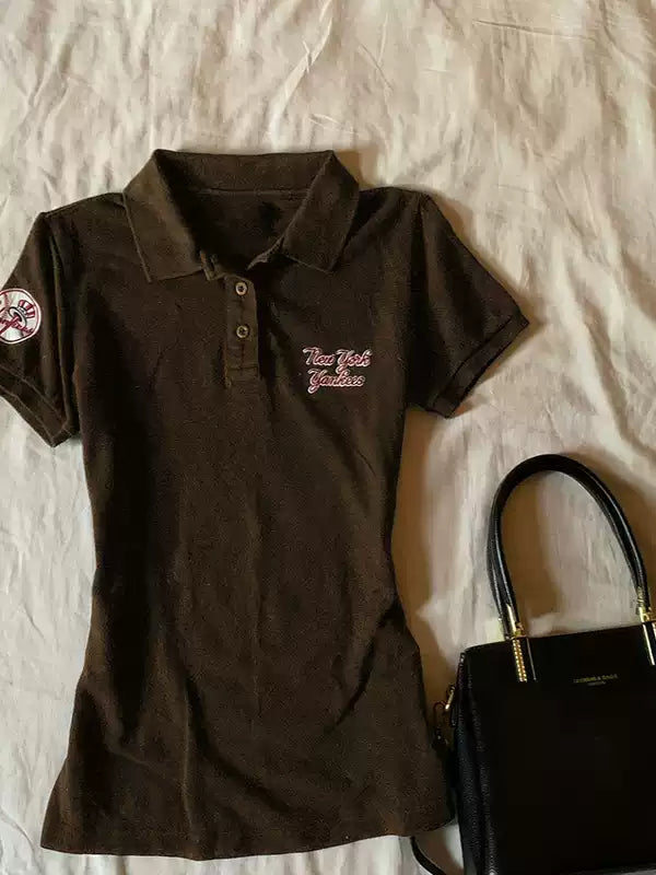Black Right Shoulder Polo T-Shirt