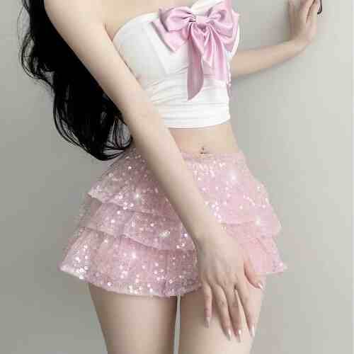 Pink Sequin Skirt