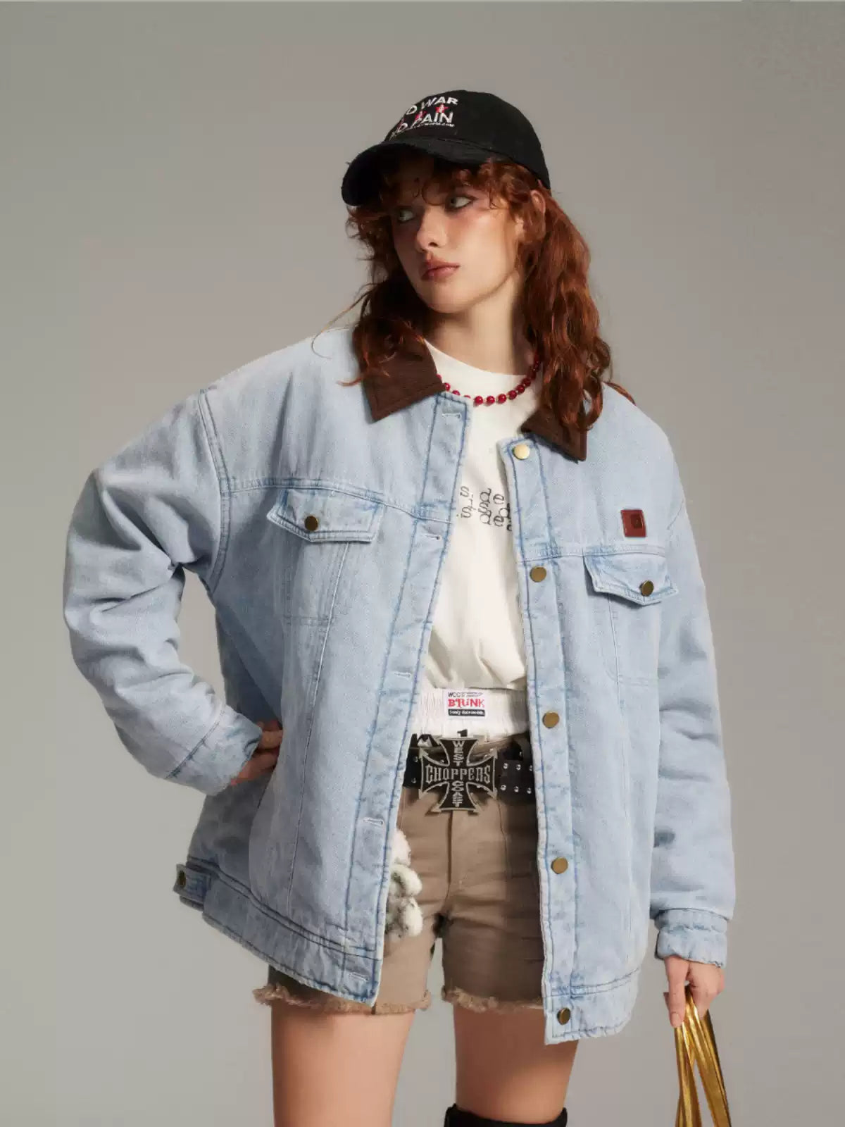 Distressed patchwork embroidered denim cotton jackets