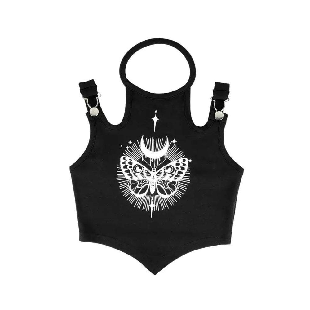 Moth print black camisole