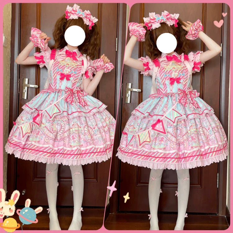 Candy Park Salopette Sweet Lolita Jumper Dress Set