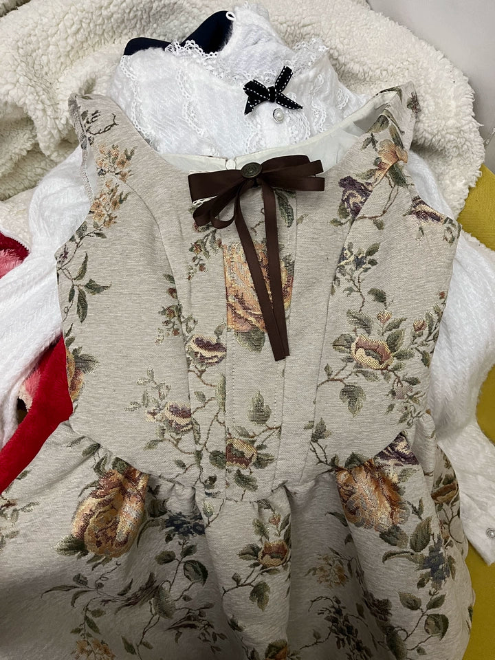 Retro Floral Puffy Dress