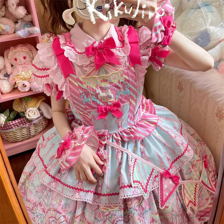Candy Park Salopette Sweet Lolita Jumper Dress Set