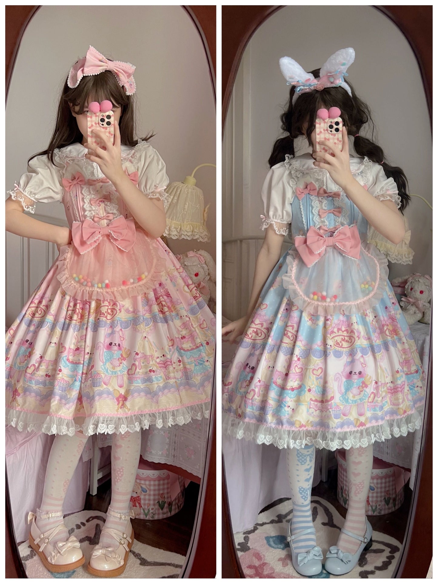 Cute Lolita Cat Printed Sweet JSK Dress
