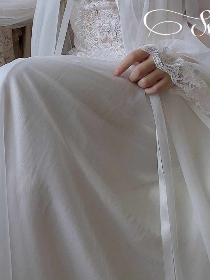 French Mesh Lace Nightgown