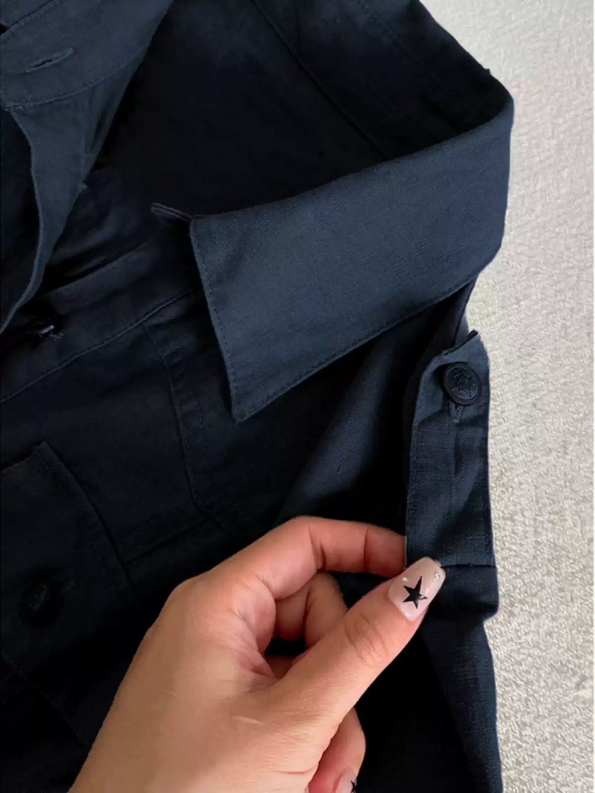 Navy blue cake shirt dress