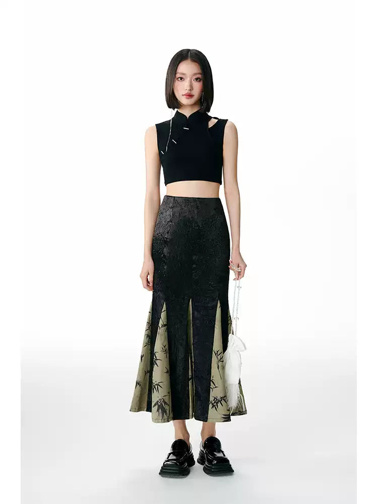 Bamboo Leaf Fishtail Skirt