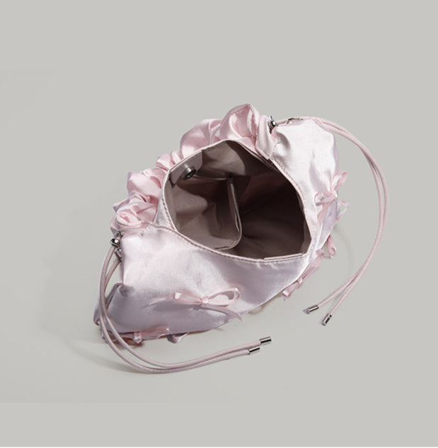Coquette Bows Pleated Crossbody Bag