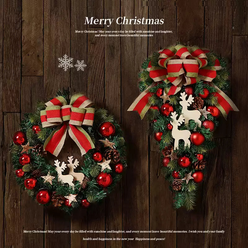Christmas decorations garland simulation wreath rattan