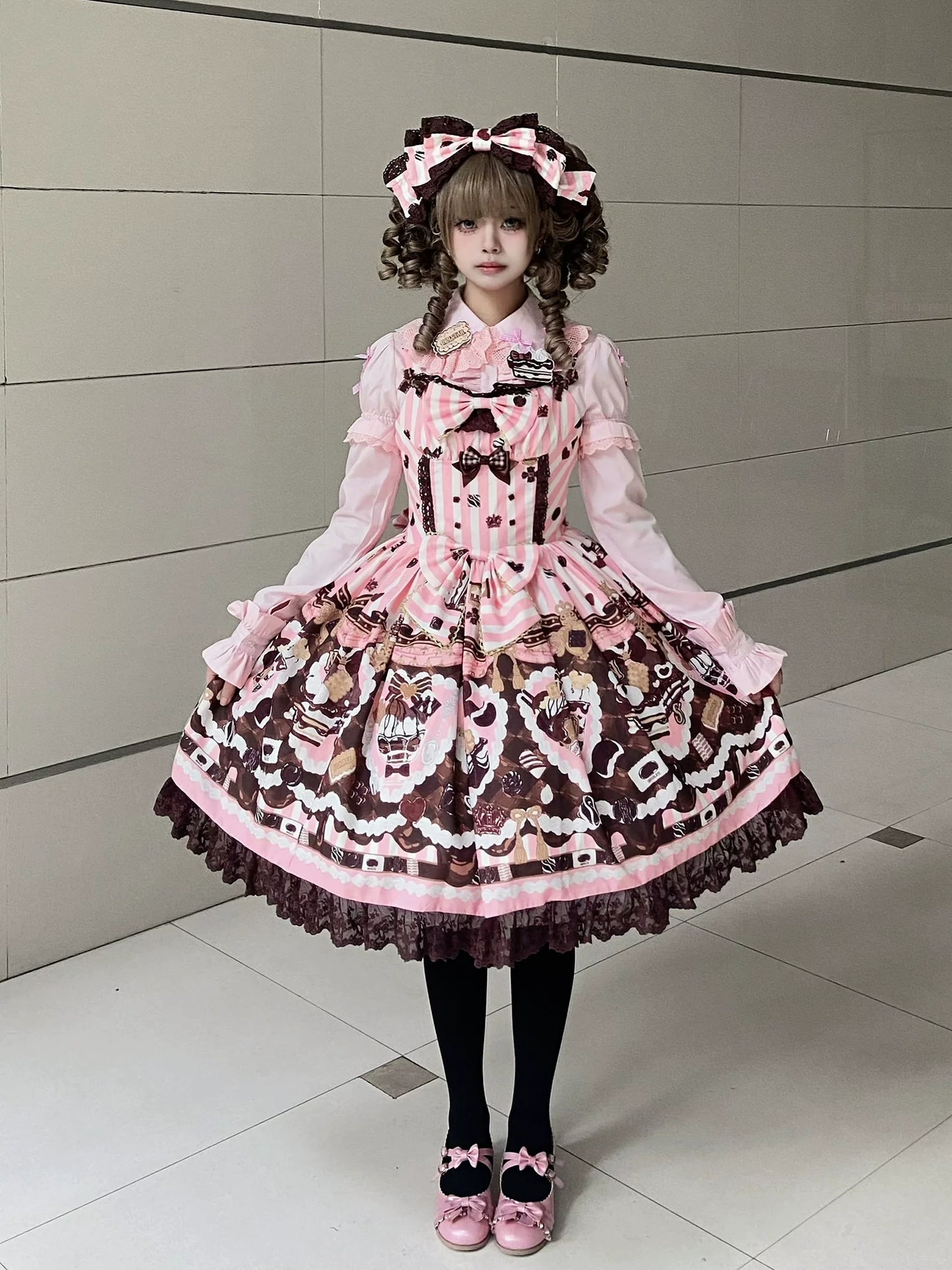 Sweet Lolita Dress Suit Cute Print Lolita OP and JSK
