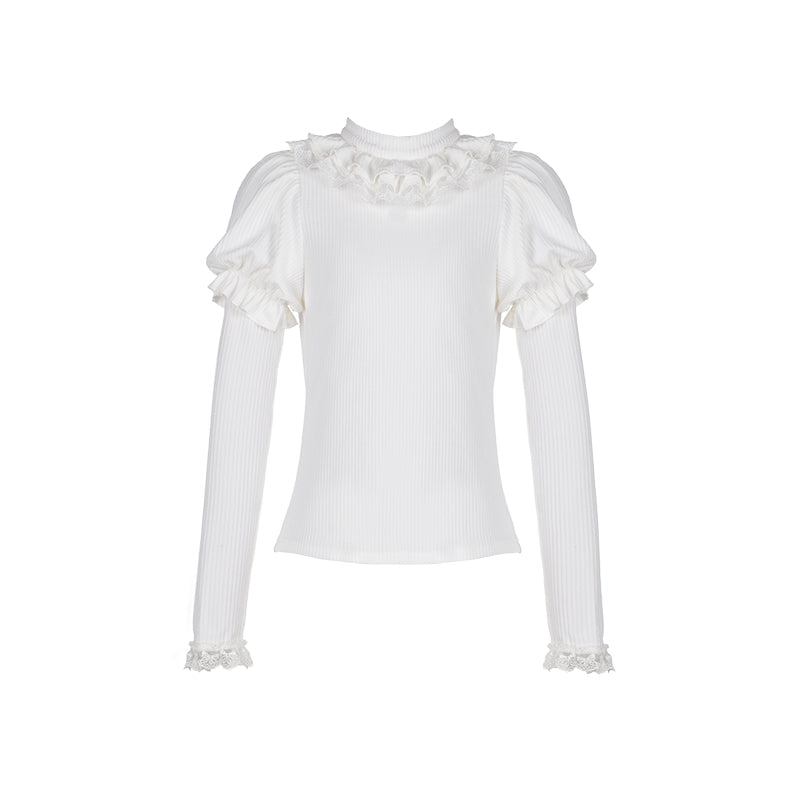 Wool Kawaii Lolita JSK shuffle white innerwear