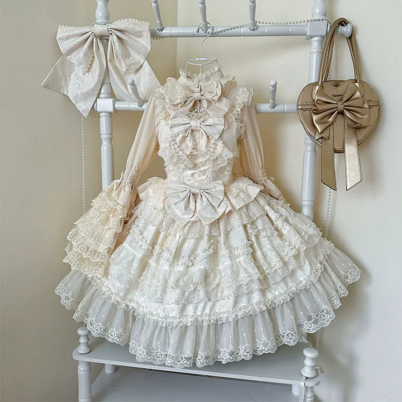 Wedding Lolita JSK Bridal Lolita Dress Apricot JSK + brand carton box