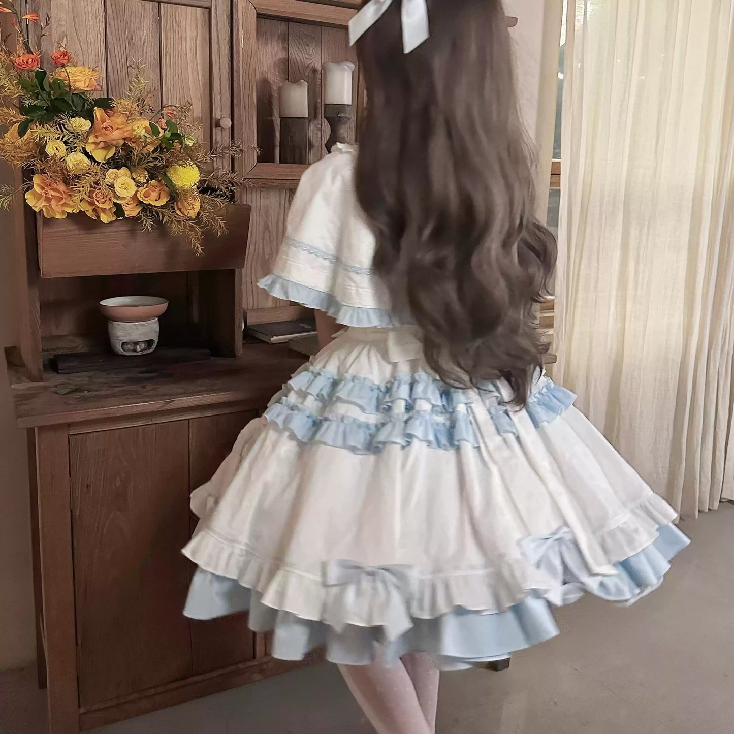 Blue&White Doll Sweet Lolita Dress