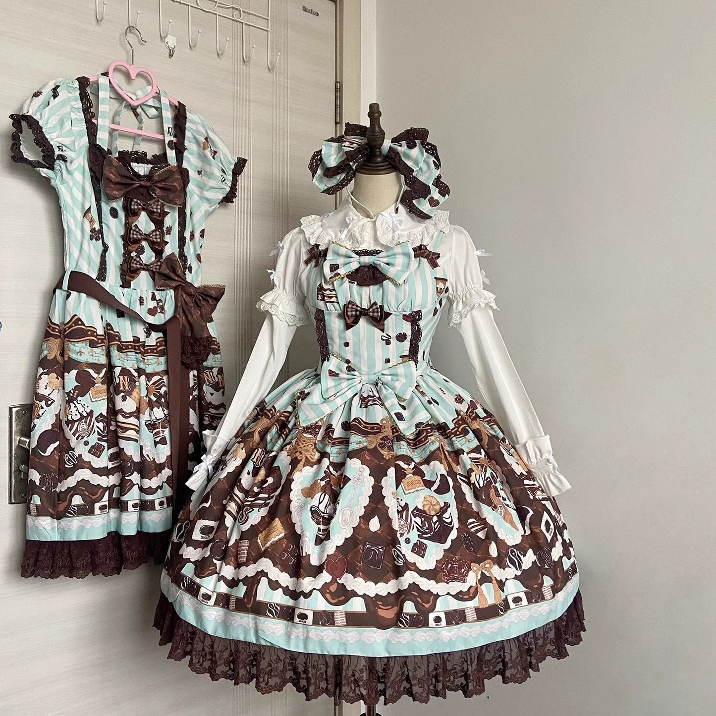Sweet Lolita Dress Suit Cute Print Lolita OP and JSK