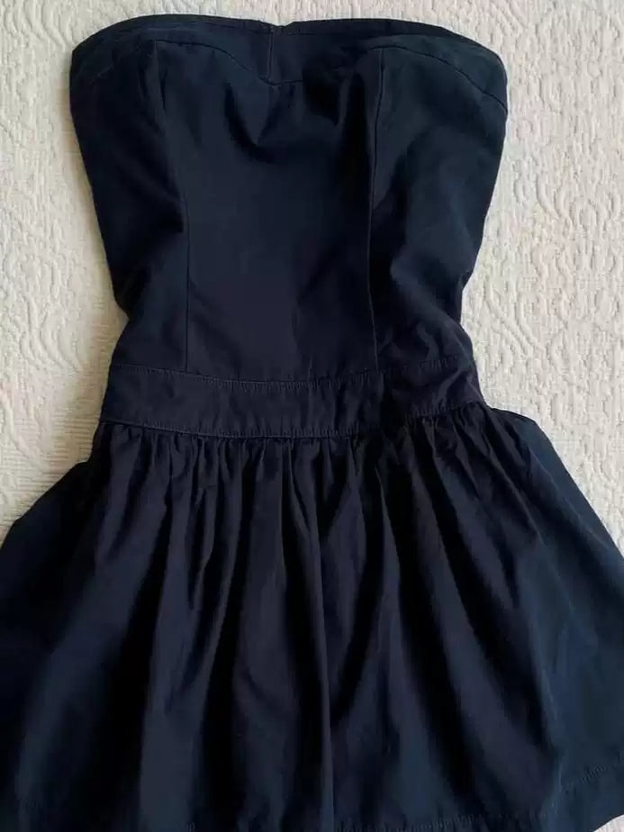 navy blue tube top dress
