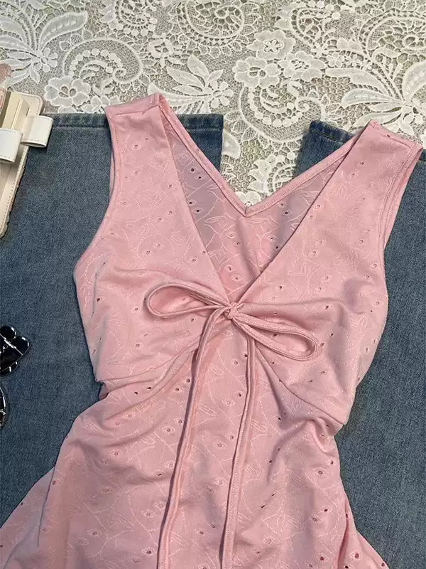 pink bow camisole