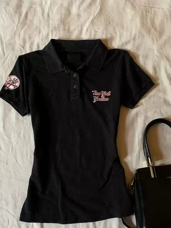 Black Right Shoulder Polo T-Shirt