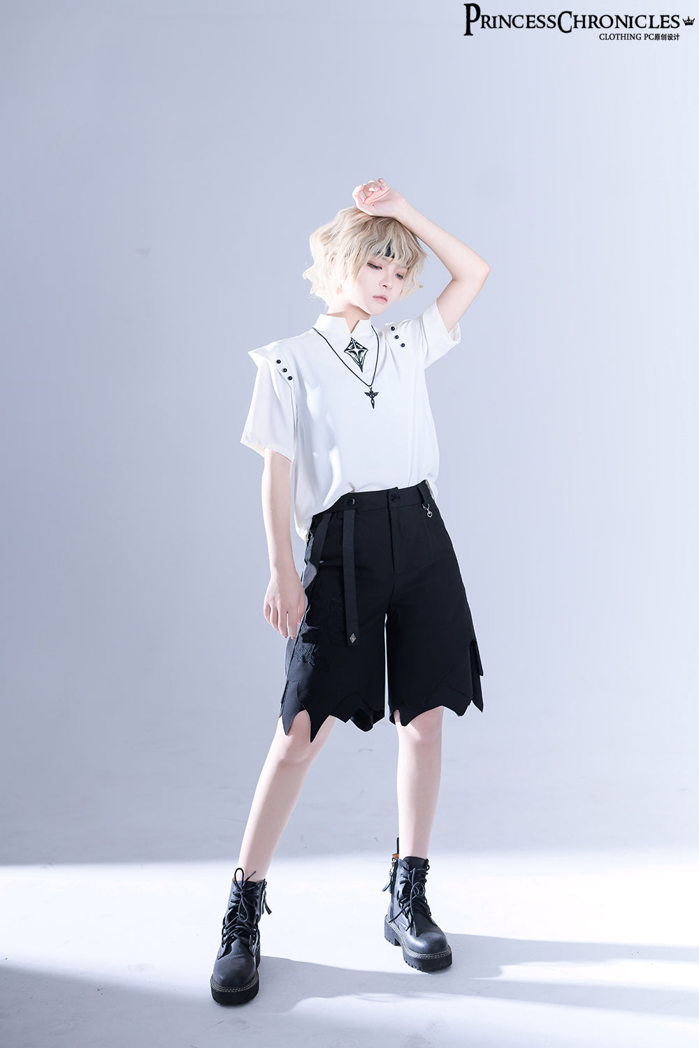 Embroidered White Ouji Lolita Shirt