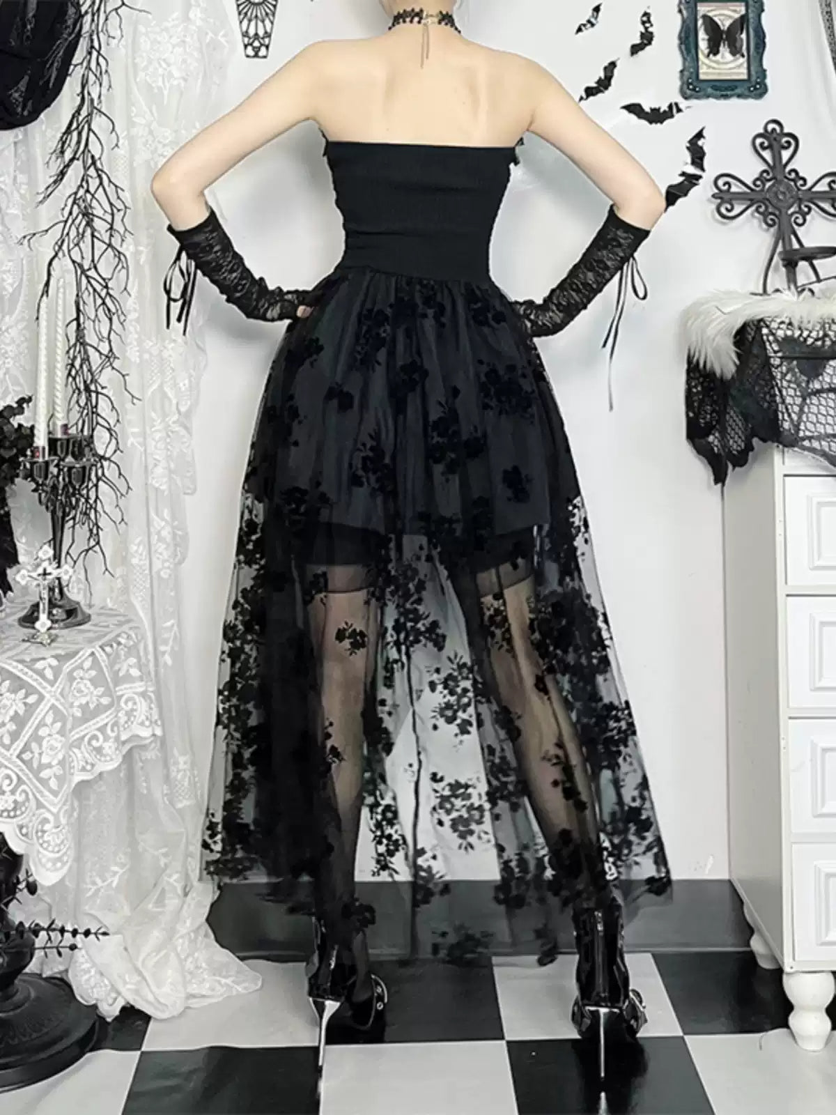 Gothic Mesh Corset Dress