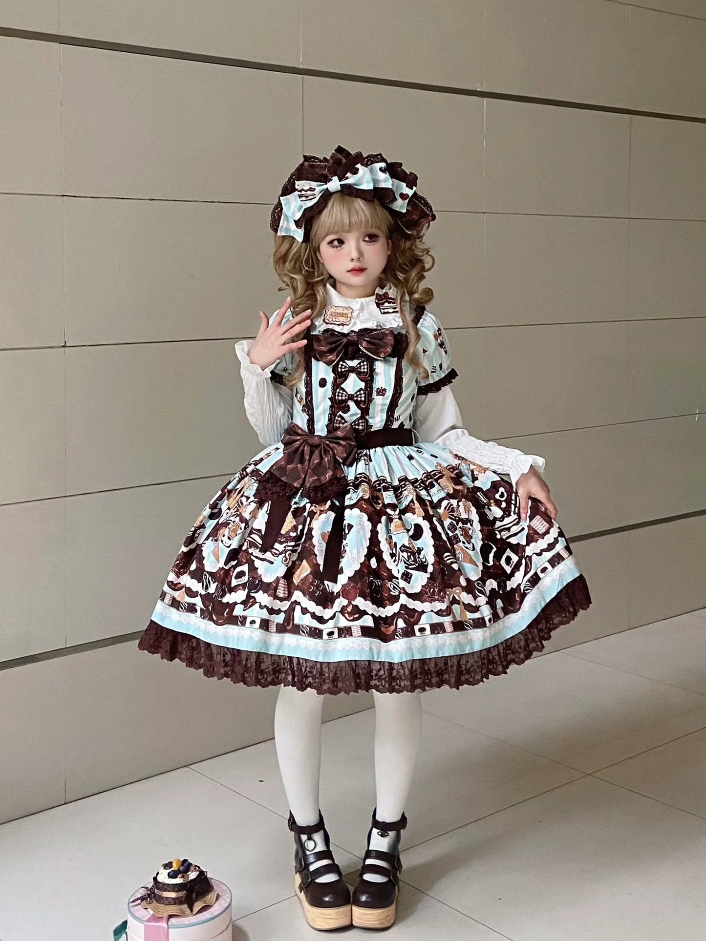 Sweet Lolita Dress Suit Cute Print Lolita OP and JSK