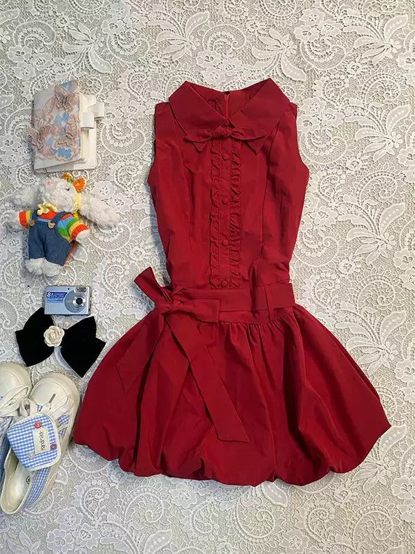 red straps sleeveless shirt dress
