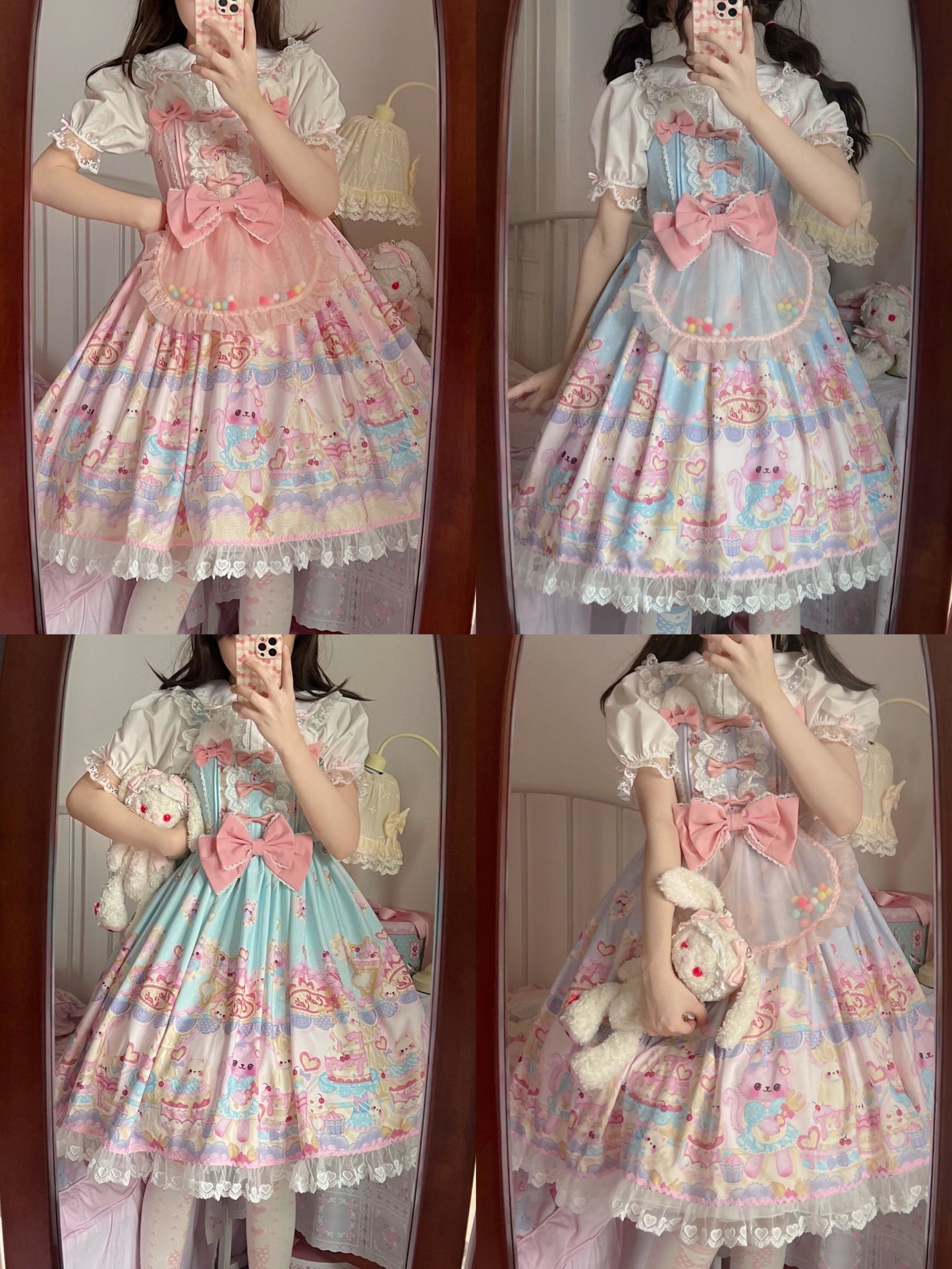 Cute Lolita Cat Printed Sweet JSK Dress