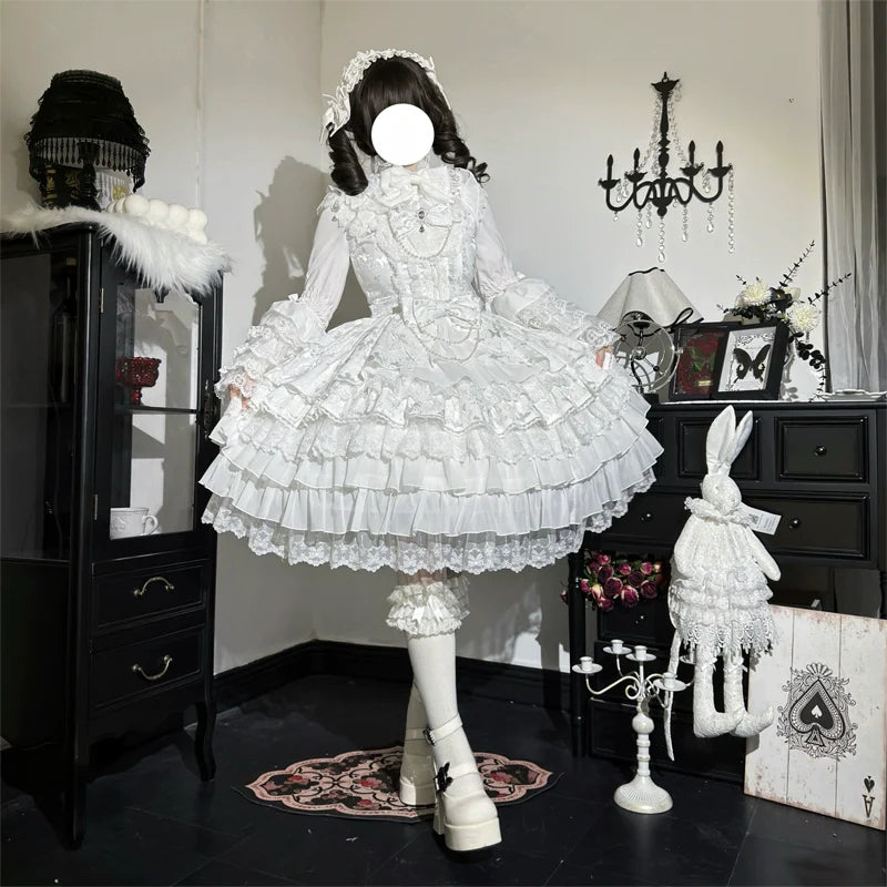Wedding Sweet Lolita JSK Gorgeous Bridal Blouse White JSK + Brand Carton Box