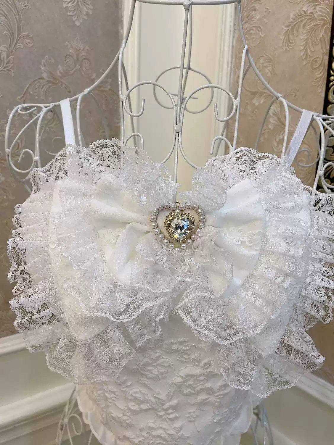 Coquette Bow Love Heart Lace Top