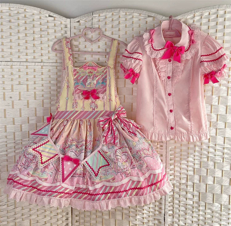 Candy Park Salopette Sweet Lolita Jumper Dress Set yellow salopette only