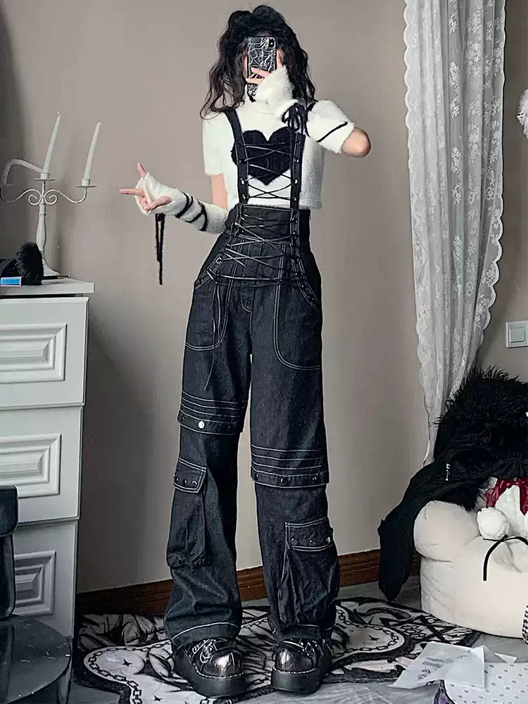 Retro deconstructed streets jeans