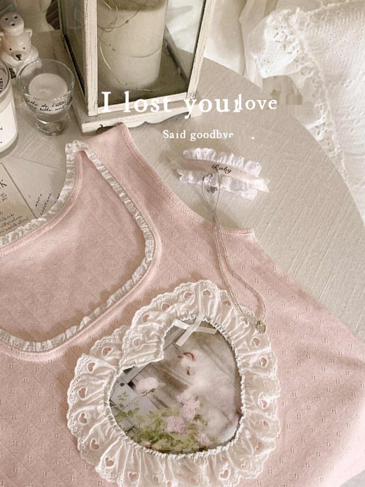Angel Cat Lace Tank Top