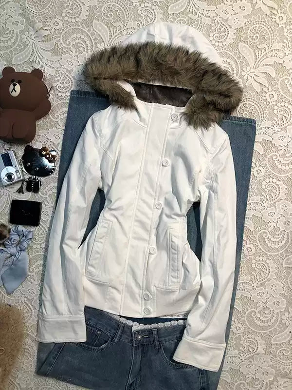 White plush jacket