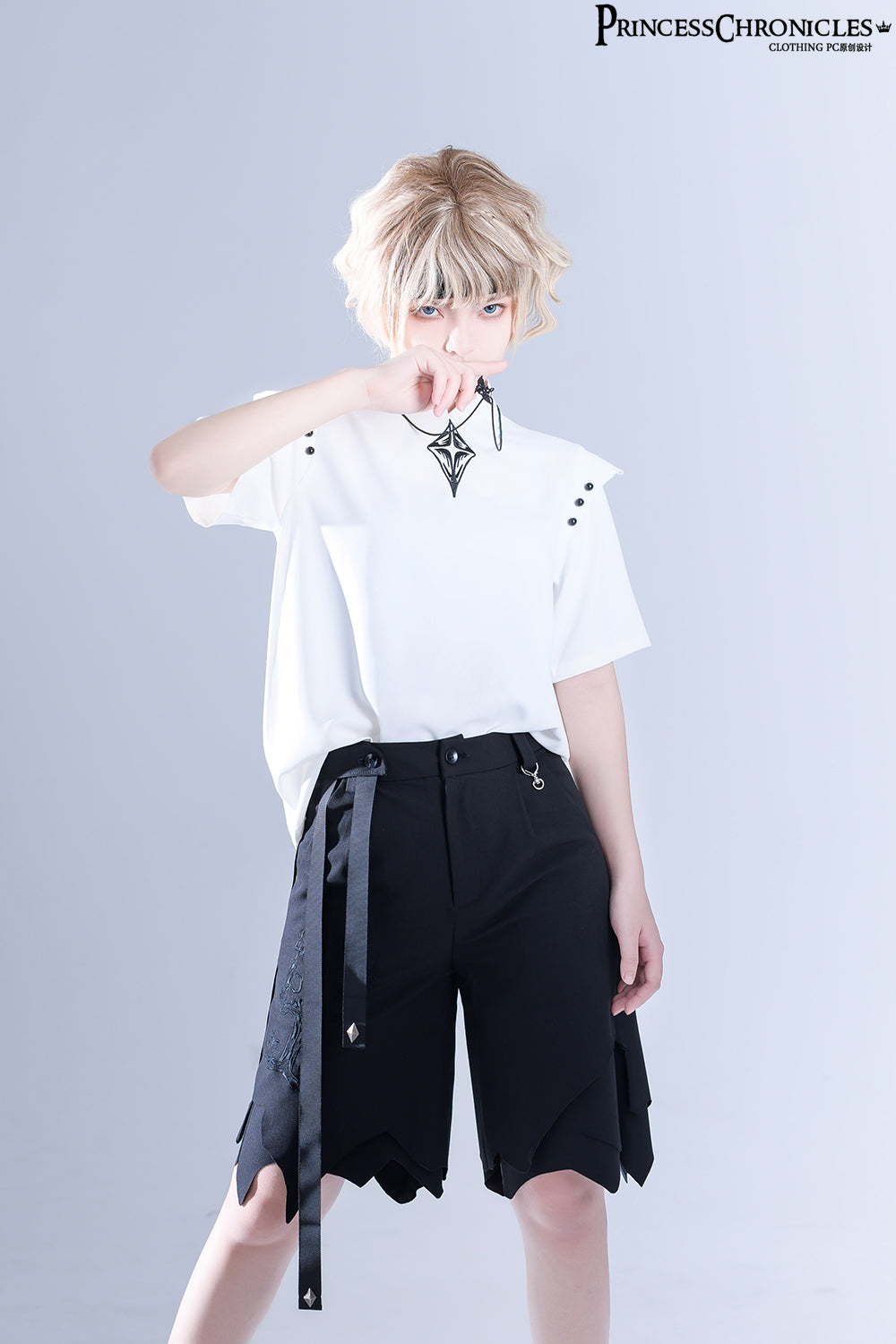 Embroidered White Ouji Lolita Shirt