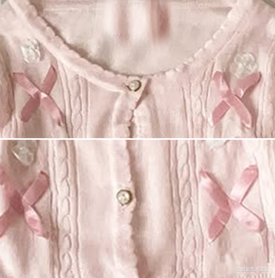 Pink Bow Knitted Cardigan