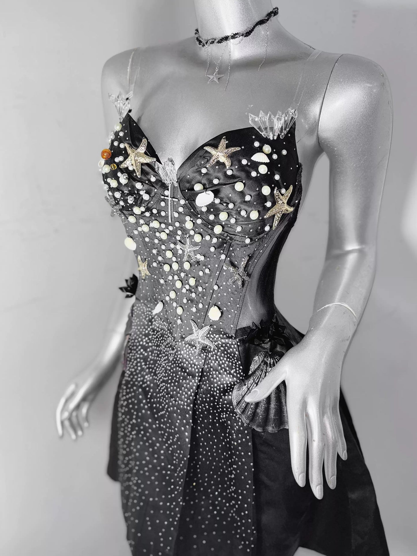 Gothic Full Diamond Handmade Dress