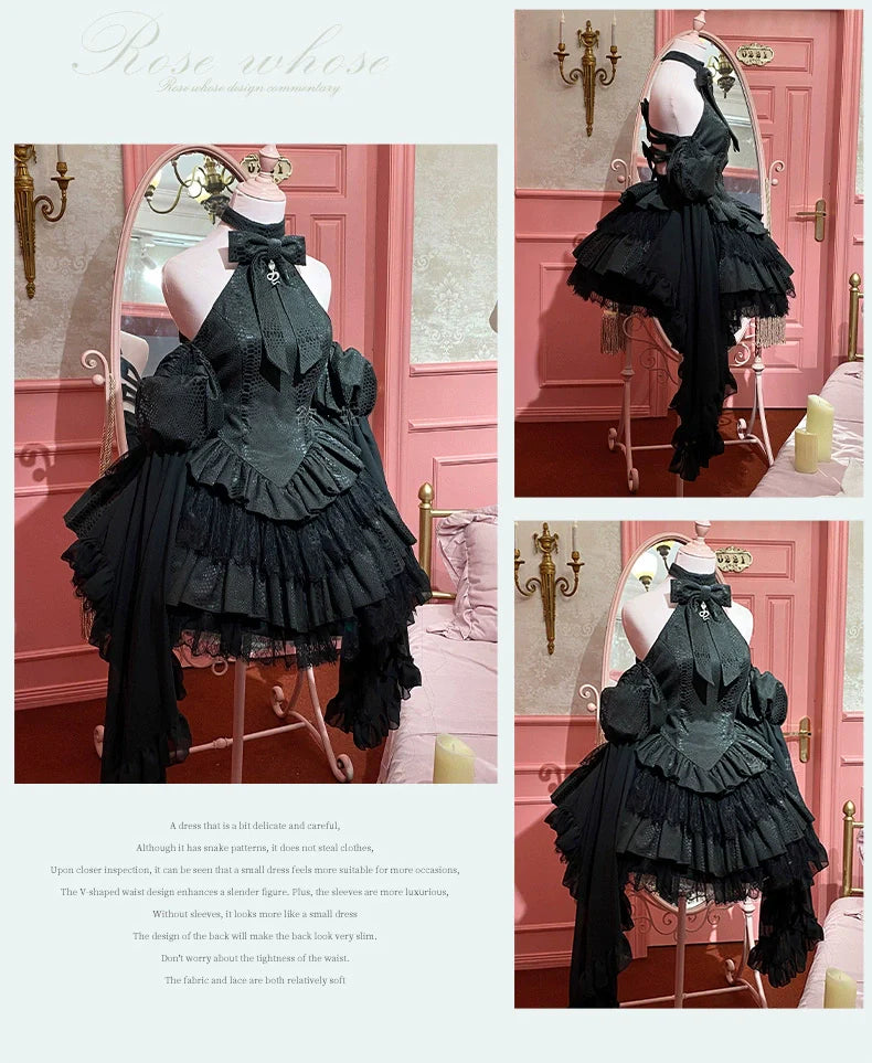 Gothic Lolita JSK Dress Snake Print Slimming Backless Dress