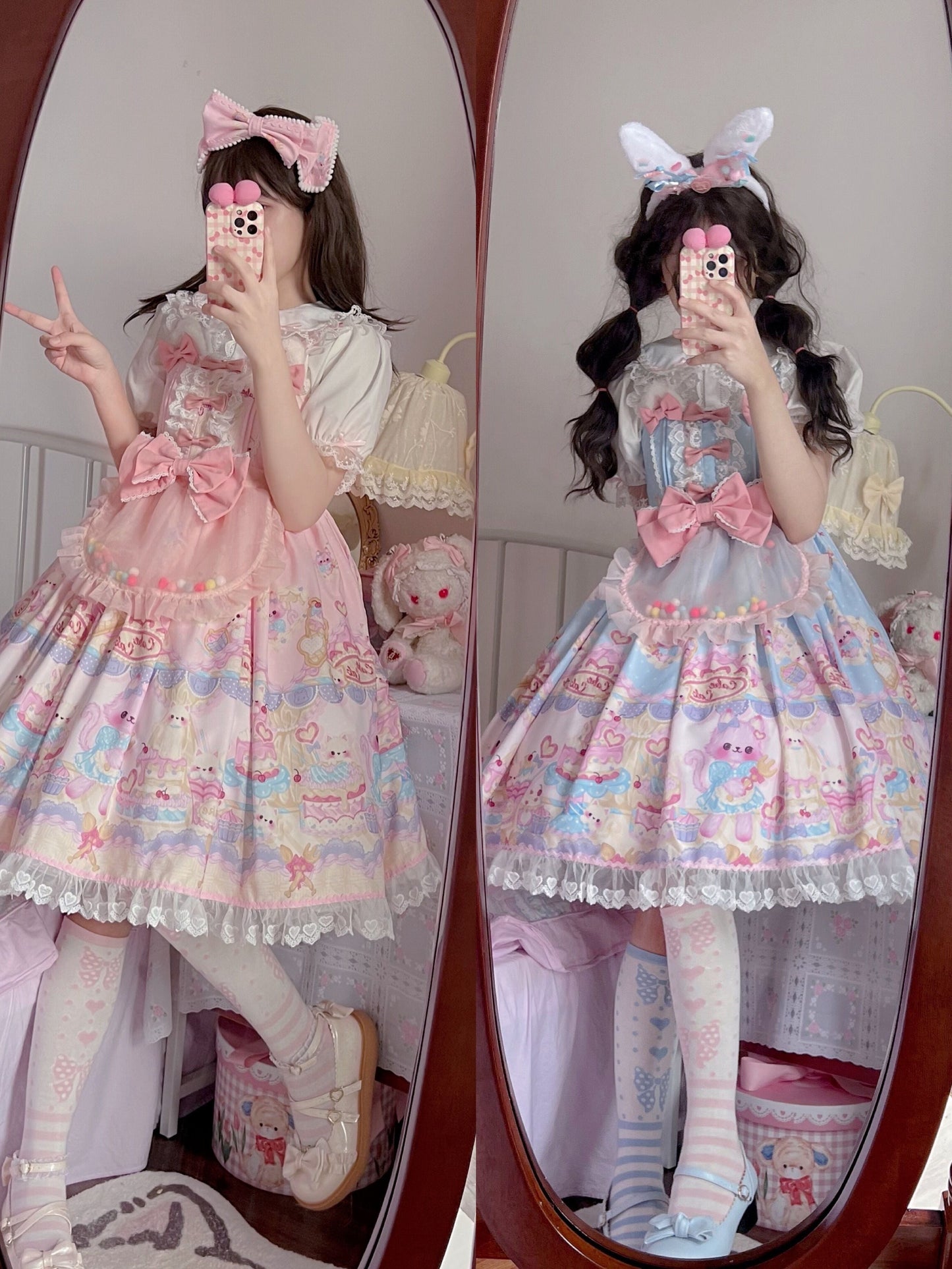 Cute Lolita Cat Printed Sweet JSK Dress