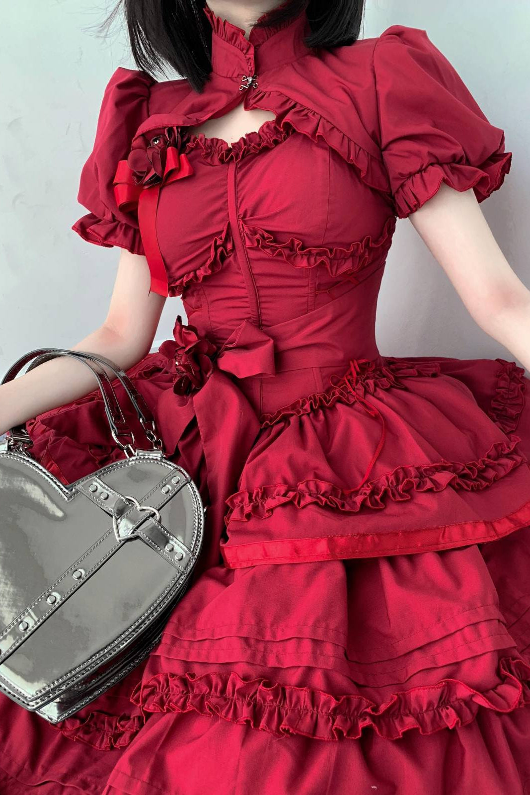 Gothic Lolita JSK Dress Christmas Short Sleeve Bolero