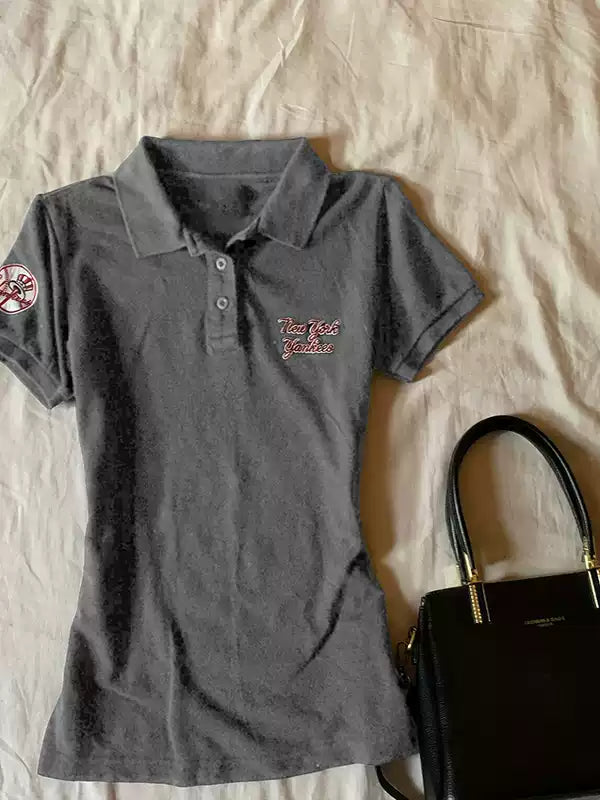 Black Right Shoulder Polo T-Shirt