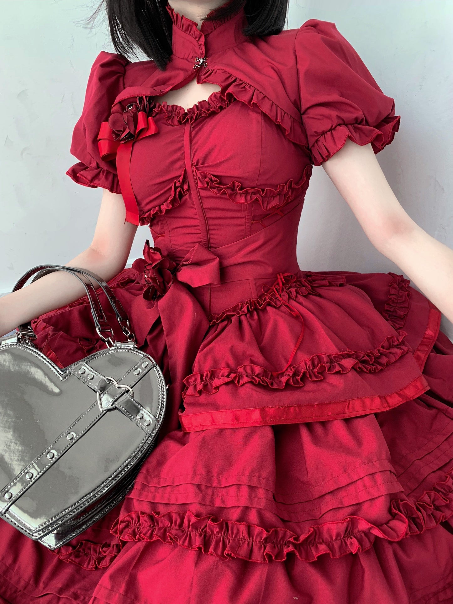 Gothic Lolita JSK Dress Christmas Short Sleeve Bolero