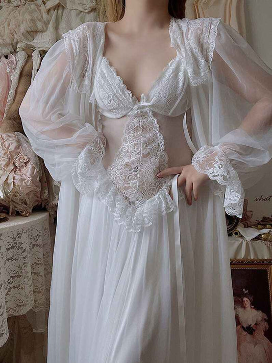 French Mesh Lace Nightgown