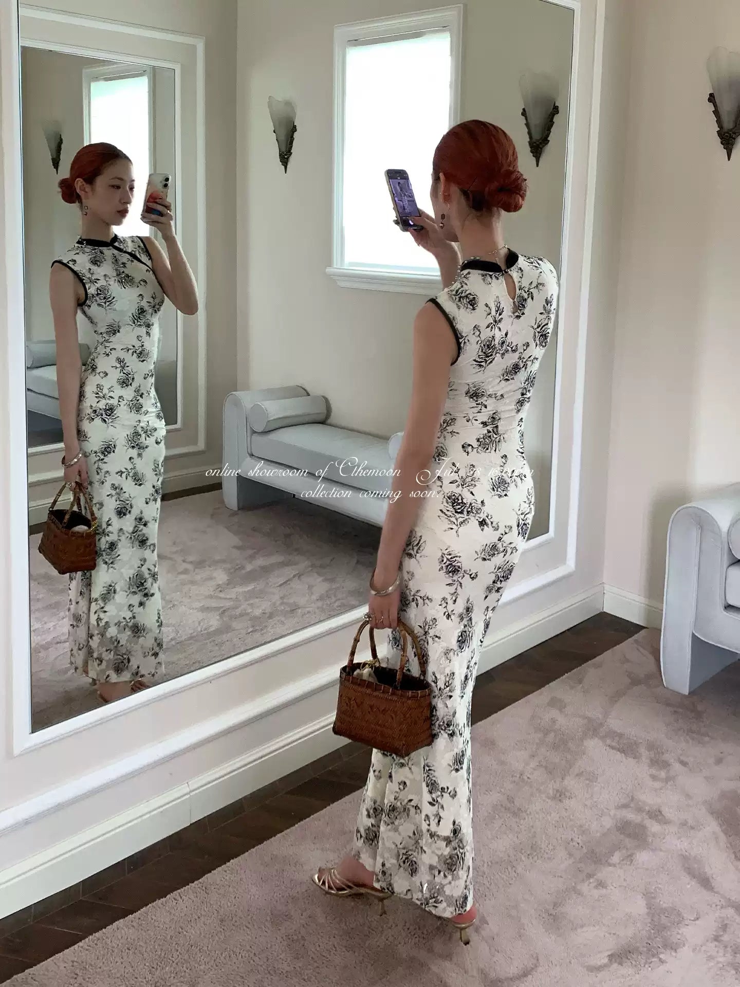 White Rose Cheongsam Dress