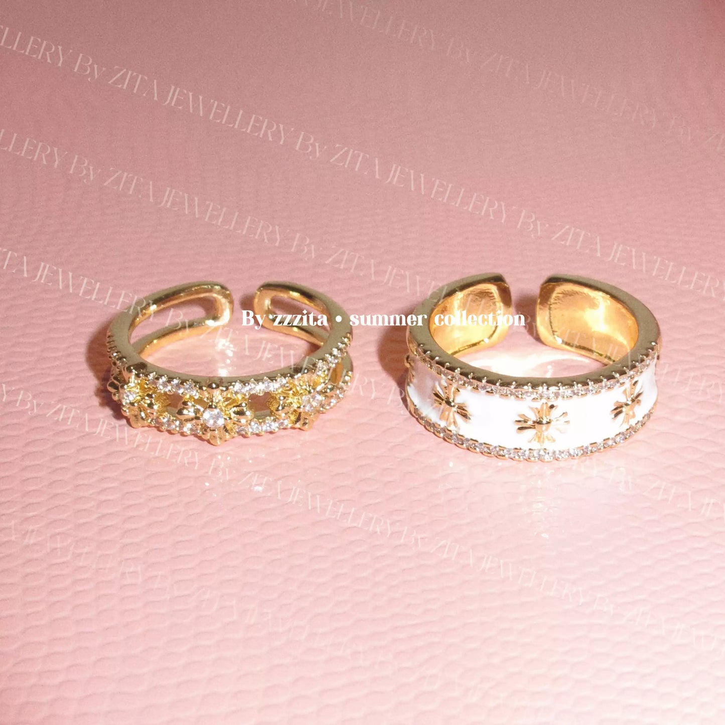 Sparkling Hottie Cross Diamond Ring Set