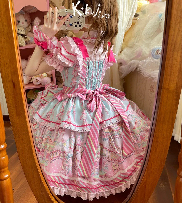 Candy Park Salopette Sweet Lolita Jumper Dress Set