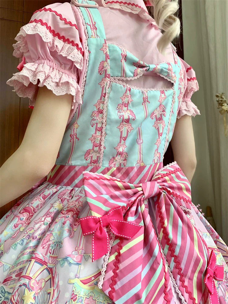 Candy Park Salopette Sweet Lolita Jumper Dress Set